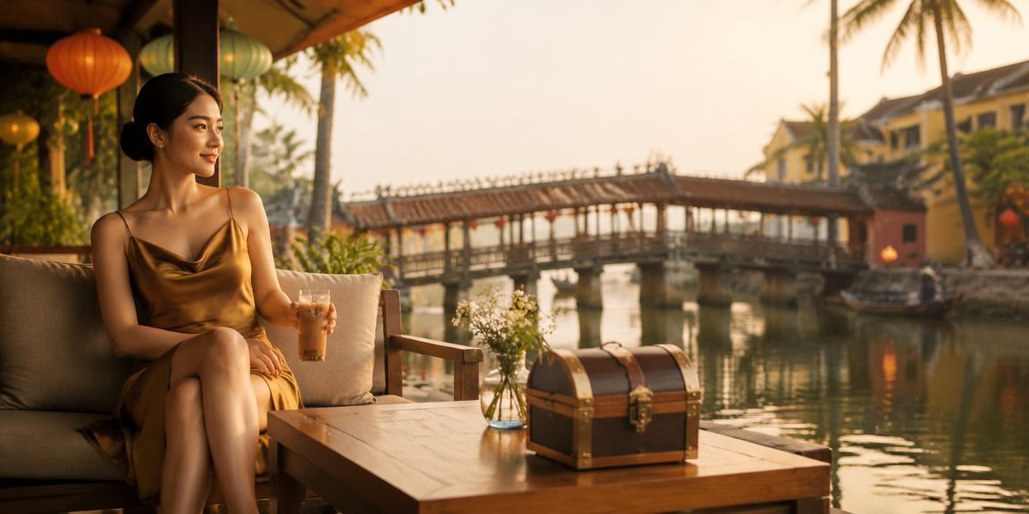 Người dùng Hội An thư giãn bên ly cà phê và tham gia cá cược casino có trách nhiệm