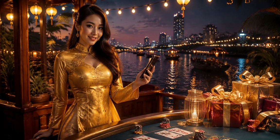 Người phụ nữ áo dài vùng đồng bằng Mekong tham gia bàn Baccarat trực tuyến