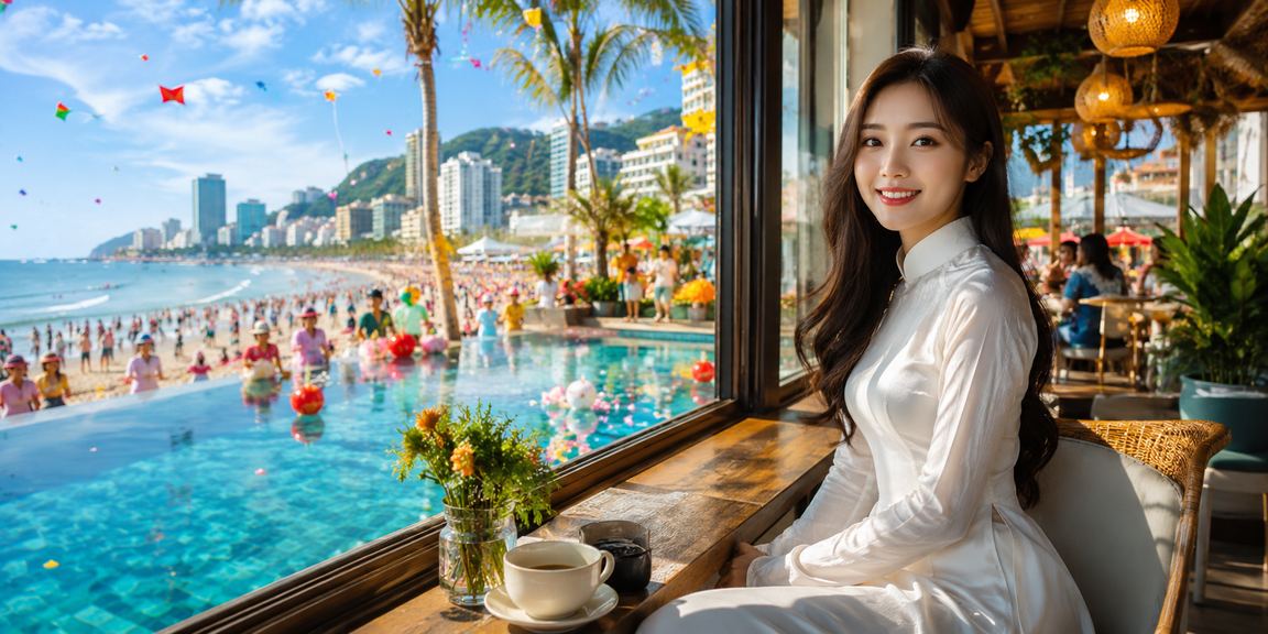 Thành viên Vũng Tàu nhận cashback bonus d07 trong trang phục áo dài